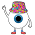 eyeball wearing a hat