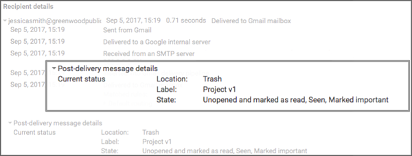 Post Delivery Message Details